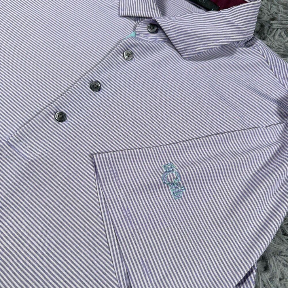 Greyson Shirt Large Purple Polo Golf Performance El Cab Country Club Mens